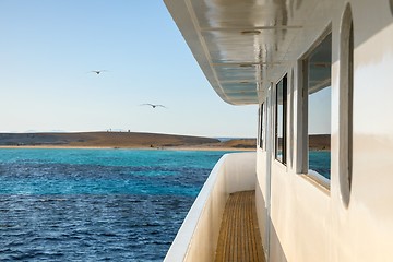 Image showing Corridor of luxury yacht