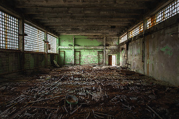 Image showing Abandoned Sport Hall in evacuated school