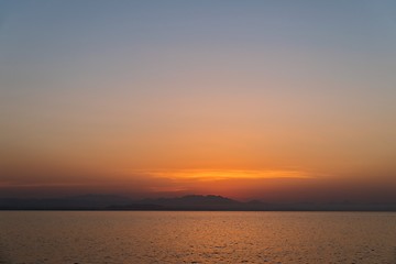 Image showing Beautiful sunset over the horizon