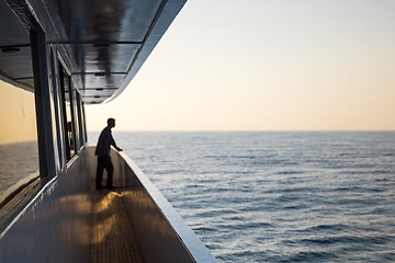 Image showing Corridor of luxury yacht