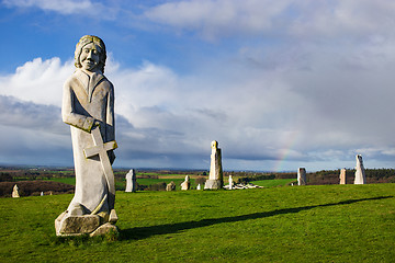 Image showing Riom / Riowen and other stone statues in Brittany Valley of the 