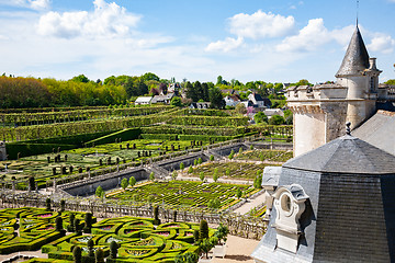 Image showing Castle and gardens of Villandry