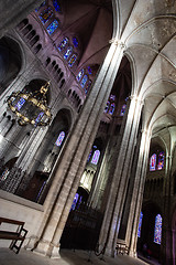 Image showing Inside the cathedral in Bourges, vertical