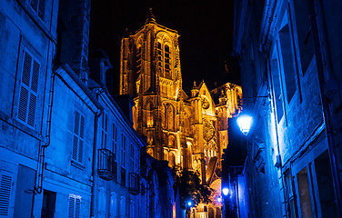 Image showing Bourges city and the cathedral during lights nights