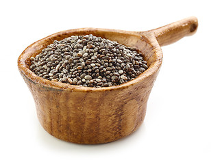 Image showing chia seeds in wooden cup