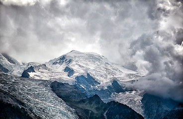 Image showing Dramatic view of Mont Blanc mountain, French Alps