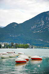 Image showing Panoramic view of Lake Annecy in France