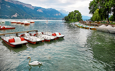 Image showing Panoramic view of Lake Annecy in France