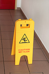 Image showing Caution Wet Floor