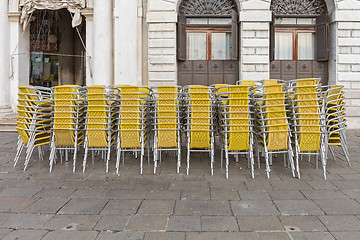 Image showing Stacked Chairs Restaurant