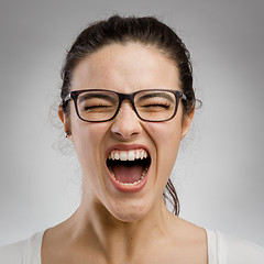 Image showing Woman yelling