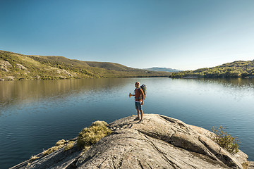 Image showing Man hiking