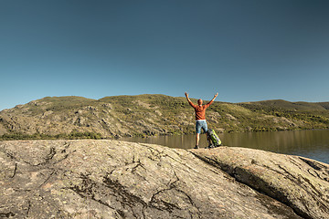 Image showing Man Hiking