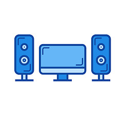 Image showing Home cinema line icon.