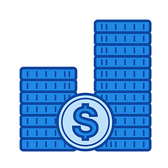 Image showing Stack of coins line icon.