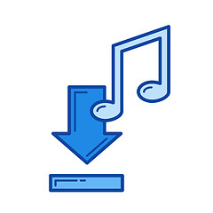 Image showing Download music line icon.