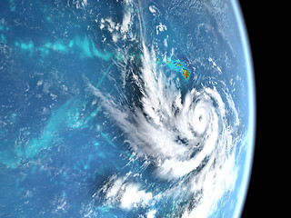 Image showing Hurricane Lane space view