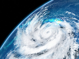 Image showing Hurricane from Earths orbit