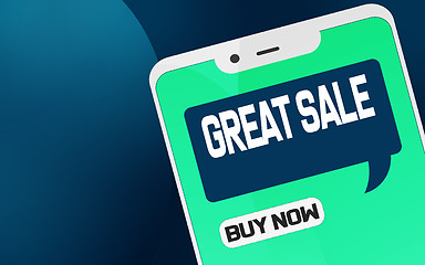 Image showing Great Sale on mobile phone