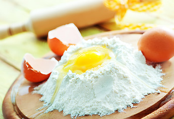 Image showing eggs and flour