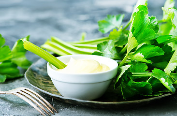 Image showing celery with sauce