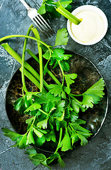 Image showing celery with sauce