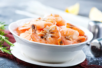 Image showing boiled shrimps