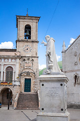 Image showing Saint Benedictus statue in Nursia Italy Marche