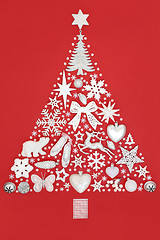 Image showing Abstract Christmas Tree with Bauble Decorations