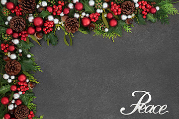 Image showing Christmas Peace Background Border