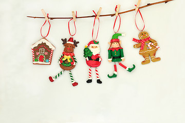 Image showing Hanging Christmas Tree Decorations