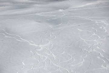 Image showing Ski Slope with Fresh Curves