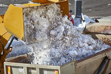 Image showing Loader removing snow from street