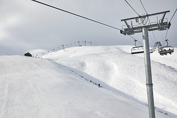 Image showing Ski lift at a ski resort