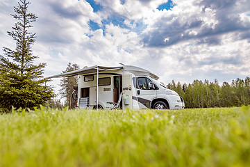 Image showing Family vacation travel RV, holiday trip in motorhome