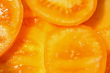 Image showing Yellow sliced tomato