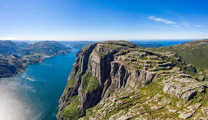 Image showing Pulpit Rock Preikestolen Beautiful Nature Norway