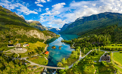 Image showing lovatnet lake Beautiful Nature Norway.