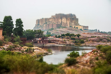 Image showing Tilt shift lens - Jaisalmer Fort is situated in the city of Jais