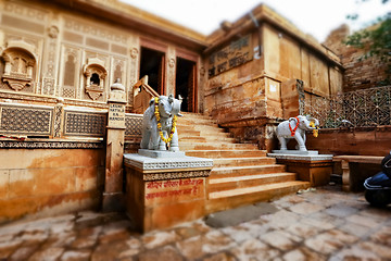 Image showing Tilt shift lens - Laxminath temple of Jaisalmer, dedicated to th