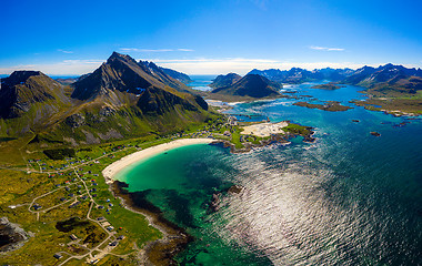 Image showing Beach Lofoten archipelago islands beach