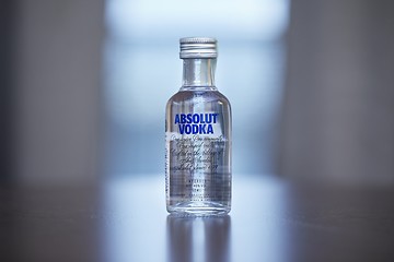 Image showing Absolut Vodka small bottle