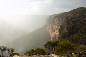 Image showing Winds and rain over Blue Mountain ridges and Grose Valley 