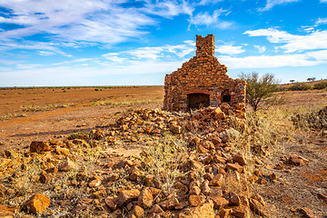 Image showing Rural Australia old stone farmhouse in ruins