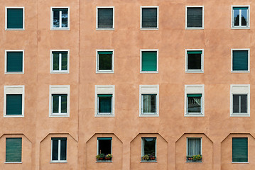 Image showing Frontal view of the facade of building