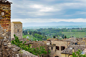 Image showing Beautiful spring froggy landscape in Tuscany