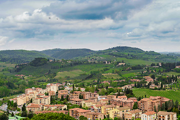 Image showing Beautiful spring froggy landscape in Tuscany