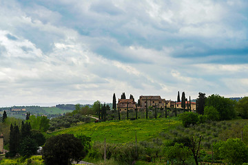 Image showing Beautiful spring froggy landscape in Tuscany