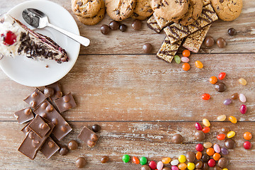 Image showing close up of different sweets on table