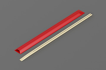Image showing Disposable wooden chopsticks